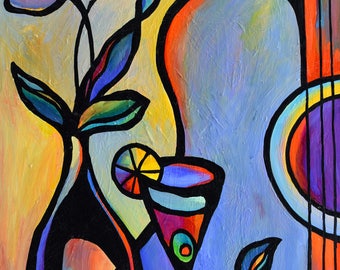 Abstract Art on Music Acrylic Painting on 40