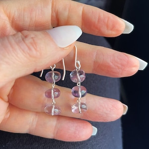 Ametrine gemstone earrings with sterling silver hooks CHIC
