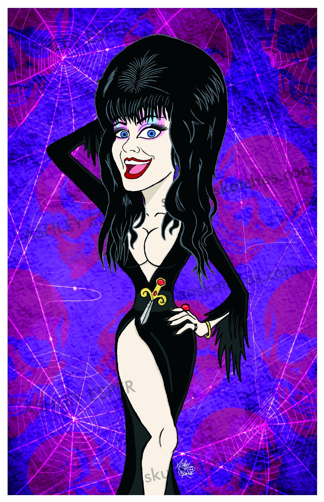 Elvira Mistress of the Dark Cassandra Peterson Spooky Halloween Fan Art