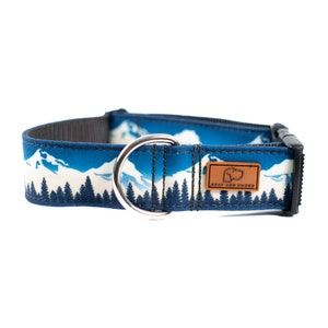 Blue Ridge Mountain Adventure Dog Collar | Handmade Adjustable Heavy Duty Durable Unique Canvas Fabric
