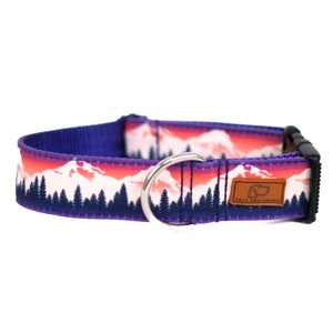 Purple Mountain Dog Collar, Pink Dog Collar, Hiking Dog Collar, Mountain Dog Collar, Adventure Dog Collar, Purple Dog Collar