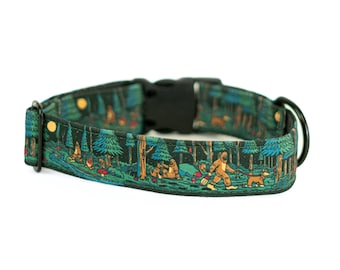 Sasquatch Shadows Dog Collar: Handmade Canvas Adventure Collar