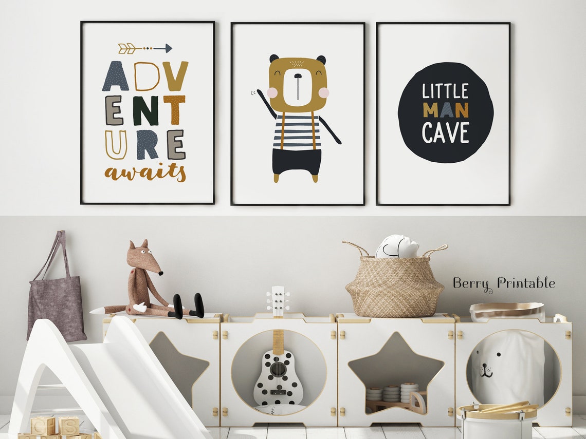 Boys Bedroom Decor Set of 3 Printables Kids Wall Art Baby - Etsy
