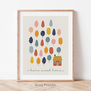 Home sweet home wall Art, Living room printable, New house gift, Home decor Ideas, Modern wall art, Welcome sign, Minimalist wall decor