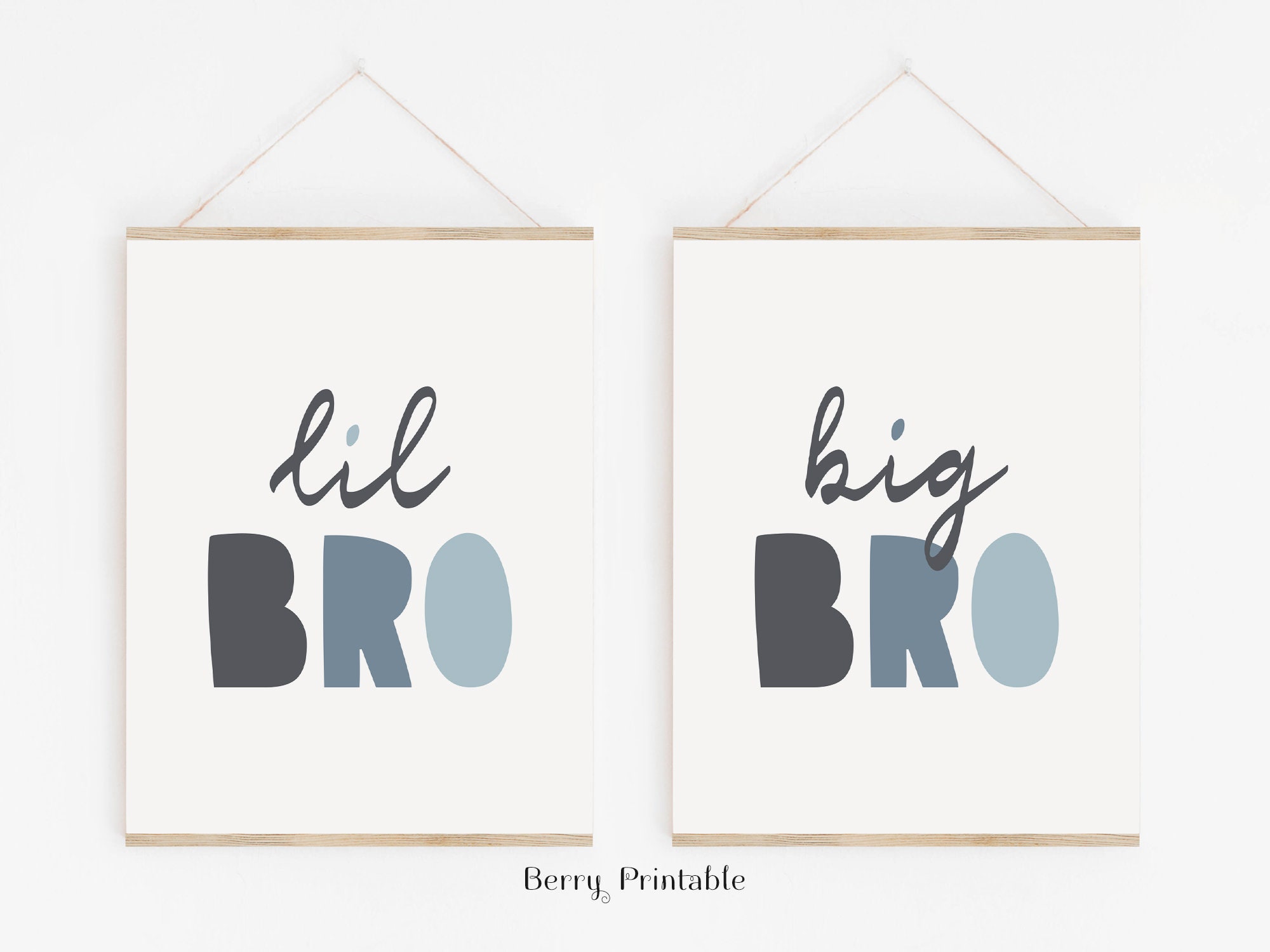 Big Bro Lil Bro Print Brothers Printable Art Boys Bedroom - Etsy