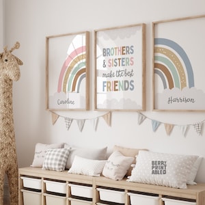 Gebrüder und Schwestern Poster, Wandbild Kinderzimmer, Kinderzimmer Dekor, 3er Set DIGITALE DATEI P72N