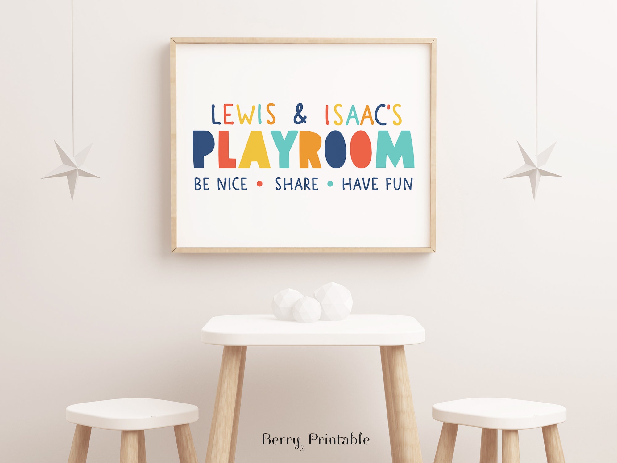 Playroom Printable Wall Art, Personalized Playroom Sign, Playroom Rules ...