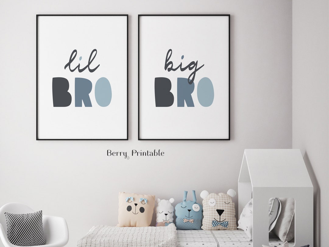 Big Bro Lil Bro Print, Brothers Printable Art, Boys Bedroom Decor ...