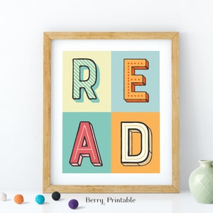 Read Print - Playroom Printable Wall Art - Kids Illustration - Children ...