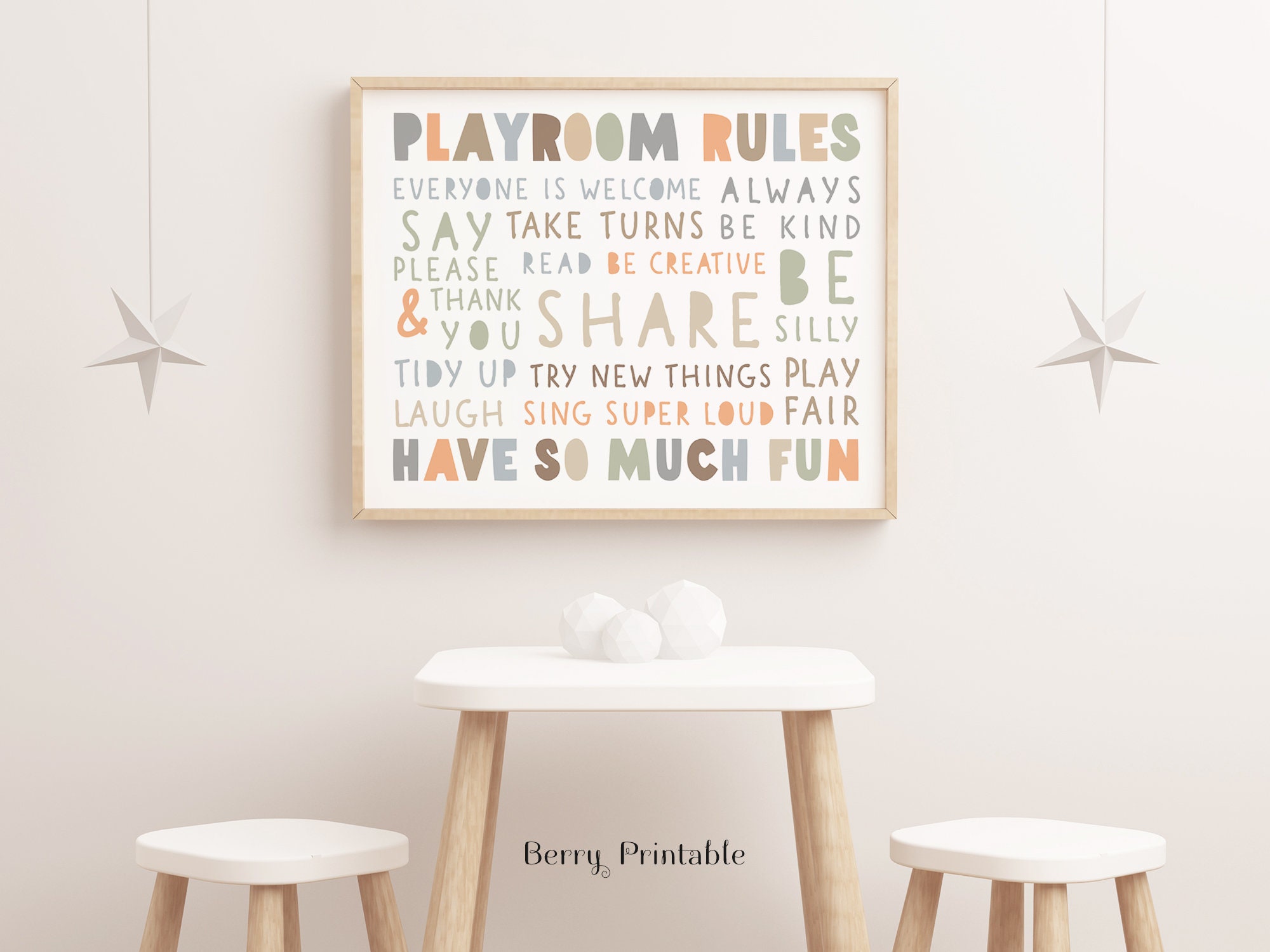 Playroom Rules Printable Wall Art, Kids Room Decor, Playroom Wall Decor ...