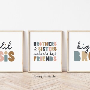 Brothers &amp; Sisters Printable Wall Art Playroom Decor Kids - Etsy