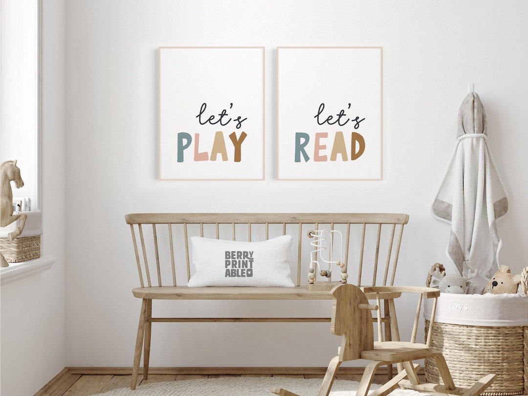 Playroom Printable Wall Art Kid Room Decor Let's Play - Etsy