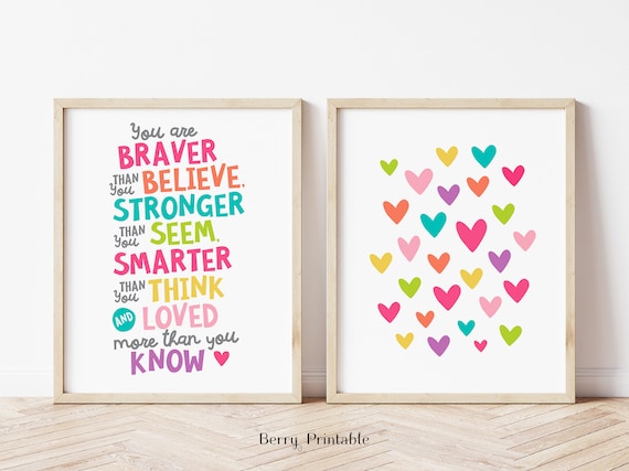 Inspirational Vinyl Wall Decal Sticker - 'Always Remember You Are Braver...' Quote, 30x30 Inch, Easy Apply & Removable, Perfect For Kids Room, Nursery, Bedroom Decor - View #7