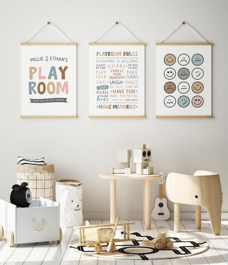 Neutral Playroom Rules Printable Set, Where the Fun Stuff Happens ...