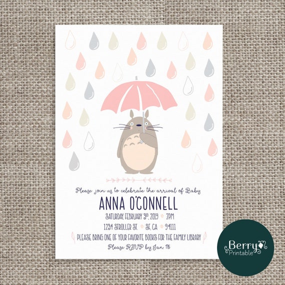 totoro baby shower invitations