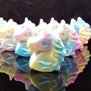 Magical Unicorn soap. Colorful pastel rainbow swirls with glitter. Luxury Triple Butter soap 3.25 oz. Detergent, phthalate and paraben free. image 3