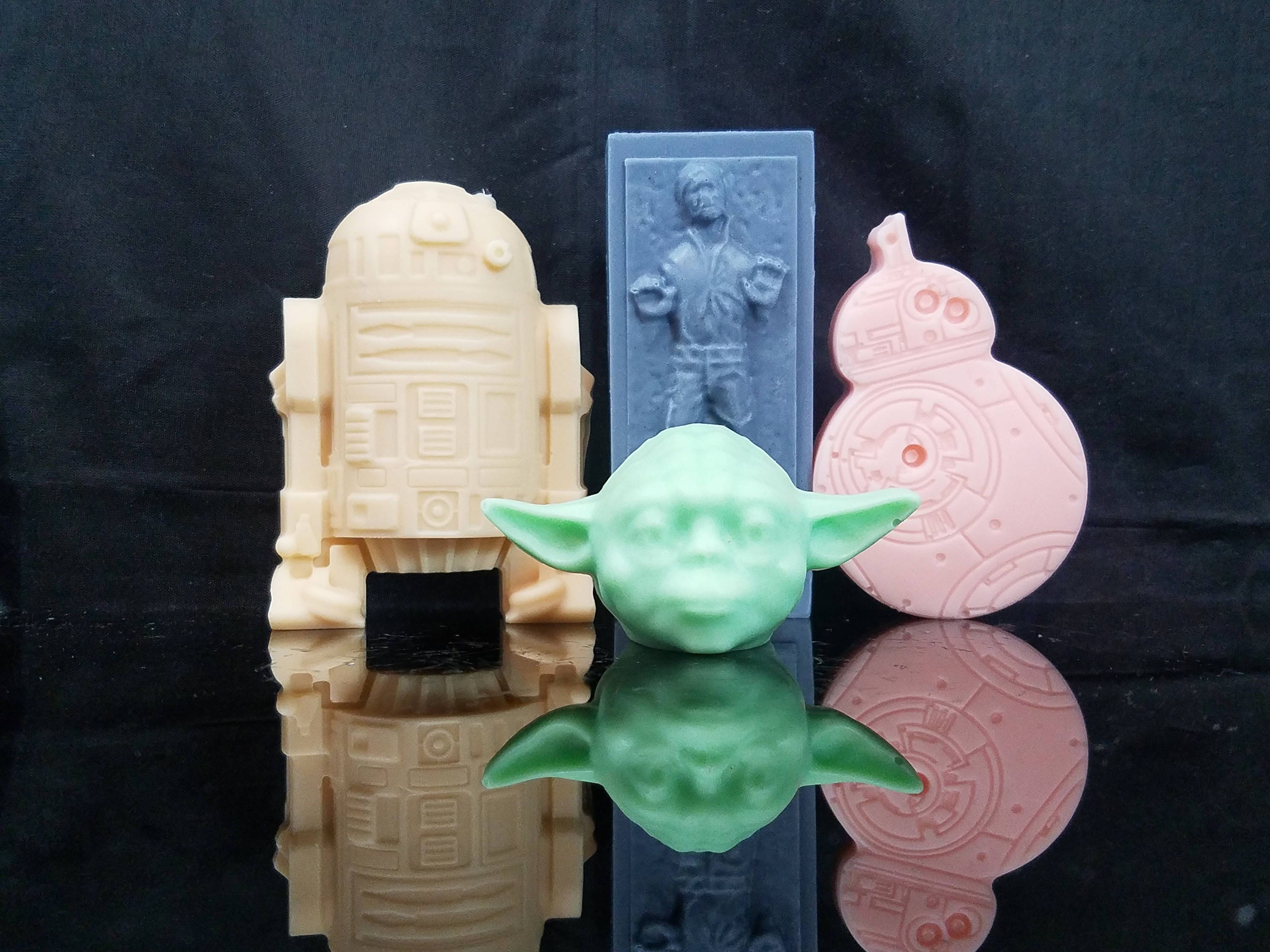 Star Wars Inspired Gift Soaps( R2D2, Han Solo, BB8, Yoda