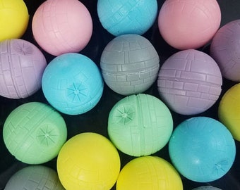 40 Star Wars inspired mini Death Star Soaps. Luxury Triple Butter soap. Party pack star wars party favors. Custom color and scent.