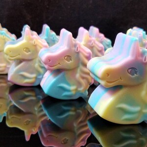 Magical Unicorn soap. Colorful pastel rainbow swirls with glitter. Luxury Triple Butter soap 3.25 oz. Detergent, phthalate and paraben free. image 4