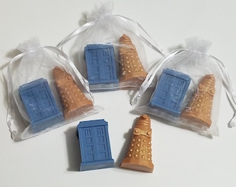 Doctor Who Inspired Soap Set, Vegan Triple Butter Soaps in Organza Bag