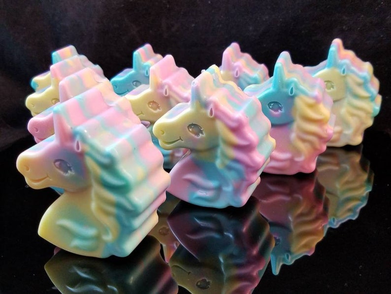 Magical Unicorn soap. Colorful pastel rainbow swirls with glitter. Luxury Triple Butter soap 3.25 oz. Detergent, phthalate and paraben free. image 10