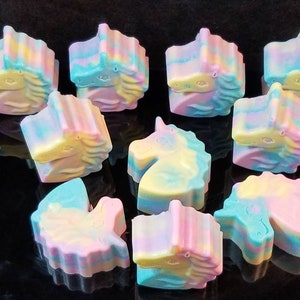 Magical Unicorn soap. Colorful pastel rainbow swirls with glitter. Luxury Triple Butter soap 3.25 oz. Detergent, phthalate and paraben free. image 7
