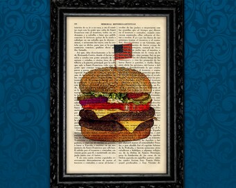 burger poster etsy