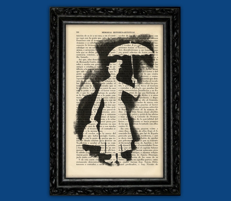 Mary Poppins Smoke Art Print Poster Book Art Dorm Room Print Gift Silhouette Print Wall Decor Poster Dictionary Print Retro Print 31 image 1