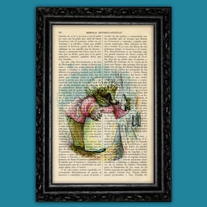 Peter Rabbit Sra. Tiggy-Winkle Art Print Beatrix Potter Nursery Art Quotes Original Poster Dorm Room Print Gift Wall Dictionary (10-Nº8)