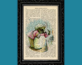 Peter Rabbit Mrs Tiggy-Winkle Art Print Beatrix Potter Nursery Art Quotes Original Poster Dorm Room Print Gift Wall Dictionary (10-Nº8)
