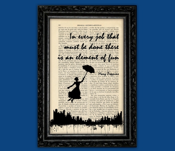 Mary Poppins In Jedem Job Zitat Kunstdruck Poster Book Art Etsy Mary Poppins In Jedem Job Zitat Kunstdruck Poster Book Art Etsy
