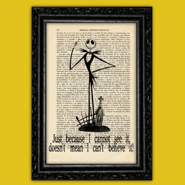 Jack Skellington Just Because Print Tim Burton Halloween Nightmare Before Christmas Poster Book Art Wall Print Dorm Room Wall Decor (24-Nº5)