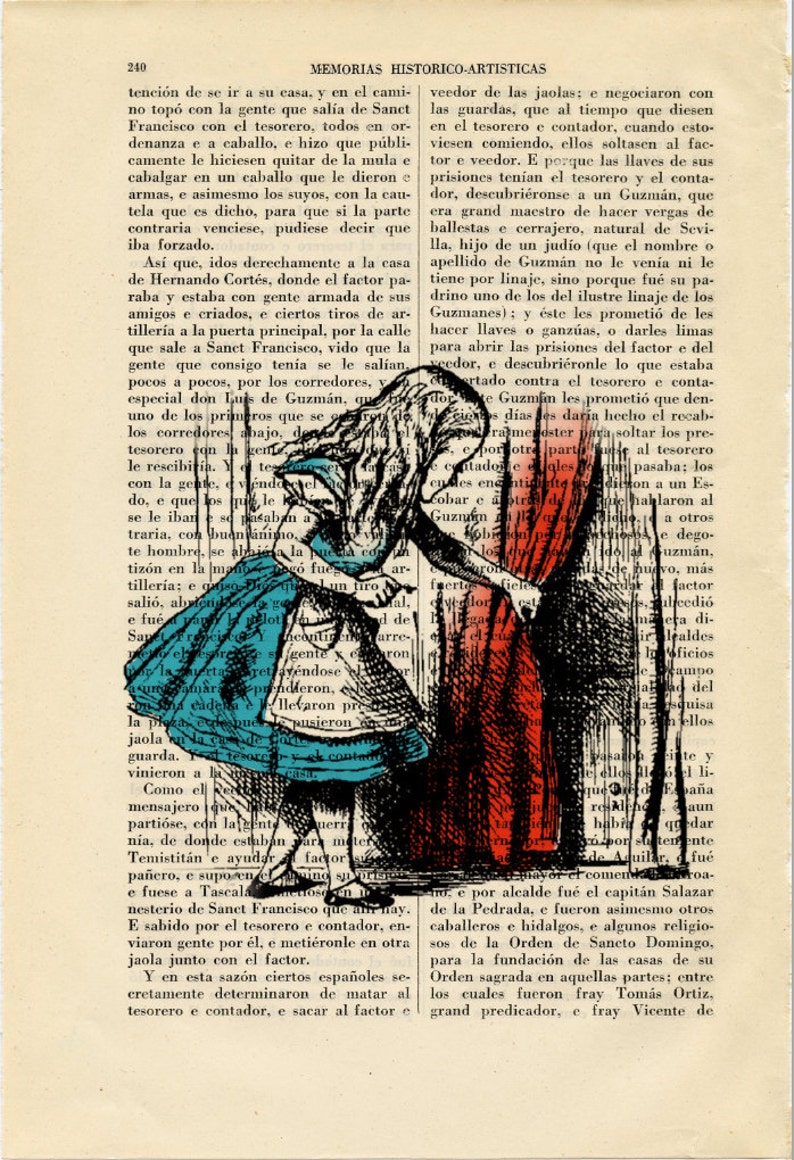 Curious Alice in Wonderland with Curtains Art Print Alice in Wonderland Poster Room Print Gift Print Wall Decor Poster Dictionary 4-Nº5 image 2