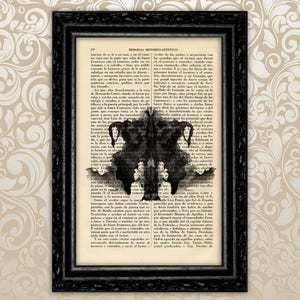 Rorschach Blot Image Test Print Psychology Art Rorschach Ink Symbol Book Art Print Dictionary Page Book Art Poster psychology (48-Card N4)