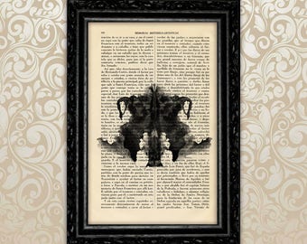 Rorschach Blot Image Test Print Psychology Art Rorschach Ink Symbol Book Art Print Dictionary Page Book Art Poster psychology (48-Card N4)