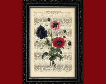 Botanical Art Print flower vintage kitchen Poster Dorm Room Print Gift vintage Wall Decor Poster Dictionary Garden Wall Decor (12-Nº2)