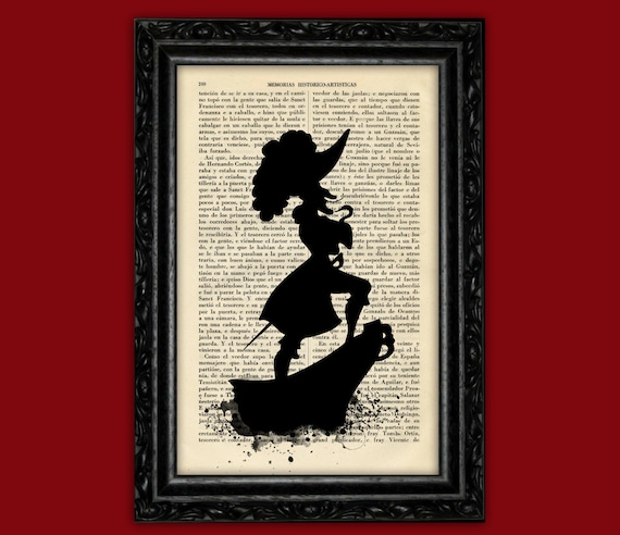 Peter Pan Captain Hook Silhouette Art Print Hook Book Poster - Etsy