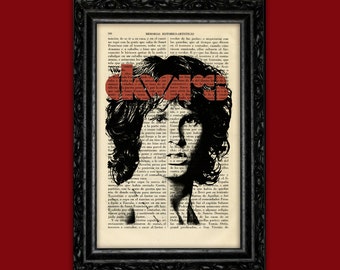 The Doors Jim Morrison Art Print Book Art Rock Band Poster Dorm Room Print Music Star Gift Wall Decor Poster The Wall Dictionary Art (34)