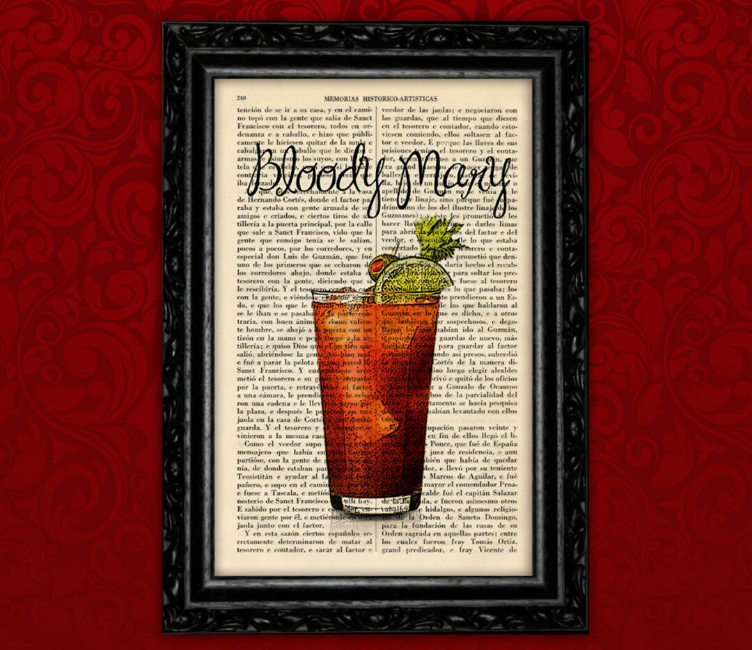 Bloody Mary Cocktail Drinks Glass Art Print Bar Decor Drink Poster Art ...