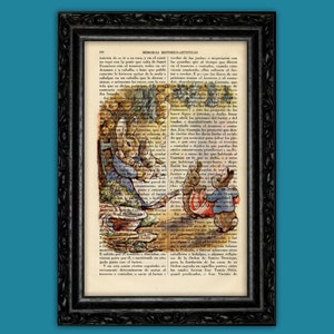 Peter Rabbit Beatrix Potter Art Print Kids Nursery Book Art Quotes Original Poster Dorm Room Print Gift Wall Decor Dictionary (10-Nº5)