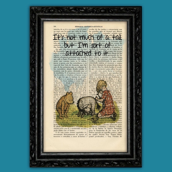 Winnie the Pooh Print Eeyore Art Print old page E H Shepard Art Quotes Original Dorm Room Print Gift Wall Decor Dictionary (56-Nº18)