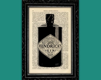 Hendricks Gin Bottle Art Print Art Decor Birthday Gift Print Present Wall Decor alcoholic beverage Dorm Room Print (17- Nº4)
