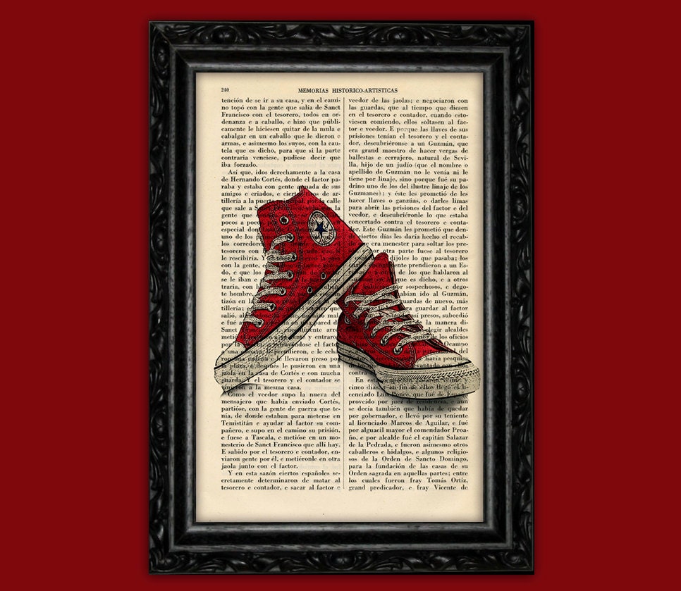 Publicación asustado Maletín Red Converse All Star Sneakers Poster diccionario print Wall - Etsy España