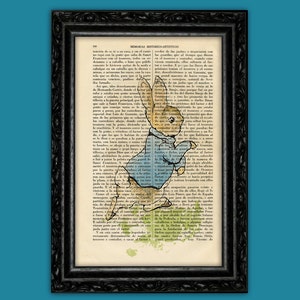 Peter Rabbit Beatrix Potter Art Print Nursery Kids Art Quotes Original Poster Dorm Room Print Gift Wall Decor Dictionary (10-Nº2)