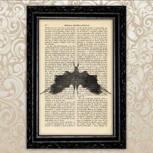 Rorschach Blot Image Test Stampa Psicologia Arte Rorschach Inchiostro Simbolo Libro Art Print Dizionario Pagina Libro Arte Wall psicologia (48-Card N5)