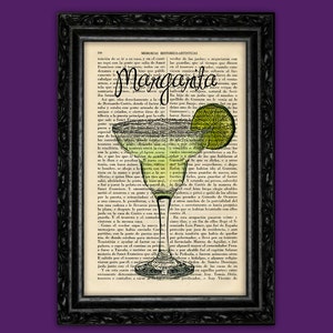Margarita Glass Art Print Tequila Margarita Glass Art Decor Birthday Gift Drinks Print Wall Decor Poster Poster Book Print Glass (17-Nº14)