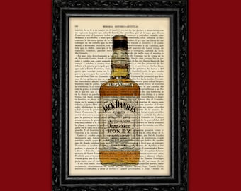 Whisky Bottle Art Print Whiskey Art Decor Father's Day Office Birthday Gift Print Wall Decor Poster Book (17- Nº12)