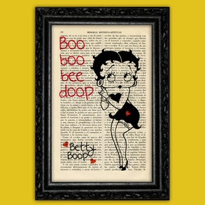 Betty Boop, Boo Boo Bee Doop Art Print Flapper Book Art Original Poster Dorm Room Print Gift Wall Decor Dictionary (11)