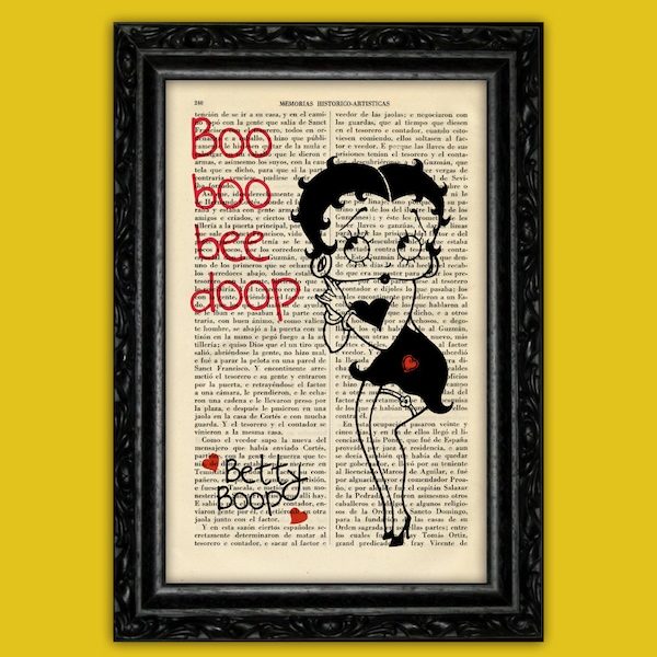 Betty Boop, Boo Boo Bee Doop Art Print Flapper Book Art Original Poster Dorm Room Print Gift Wall Decor Dictionary (11)