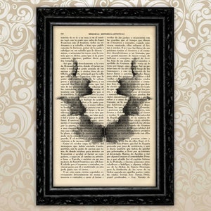 Rorschach blot image test print psychology art Rorschach ink Sign Book Art Print Dictionary Page Book Art Poster psychology (48-CARD N7)